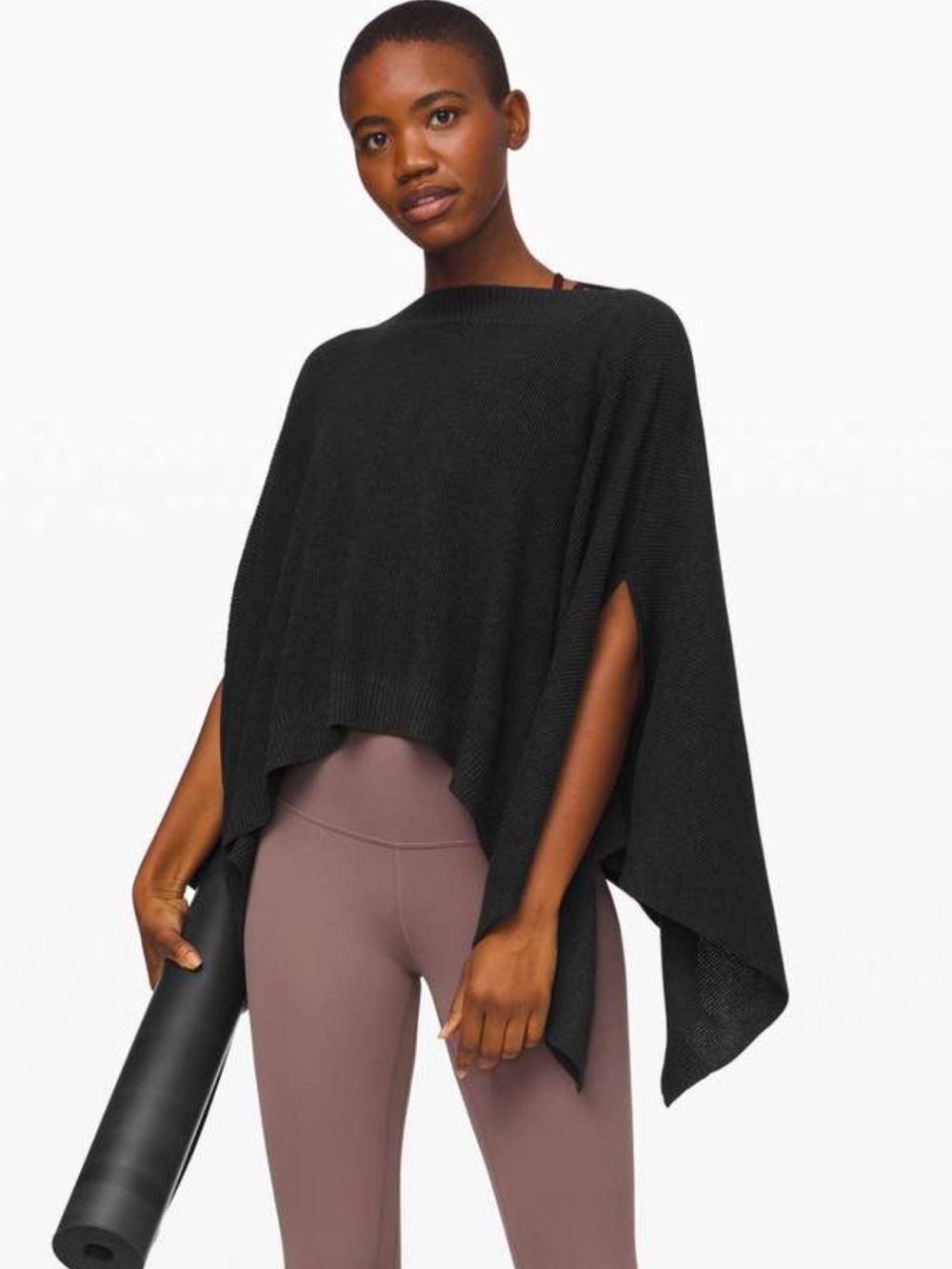 Lululemon Forward Flow Poncho Sweater - Dark Carbon Gray Knit Women's Sweater - Picture 7 of 9